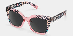 Malcolm Pink Leopard Print Sunglasses for Women Square Frame
