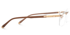 Brown Mixed-Materials Rectangle Eyeglasses- Savitrie