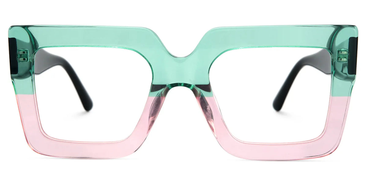 Brandon Square Green-Pink Oversized Frame Glasses