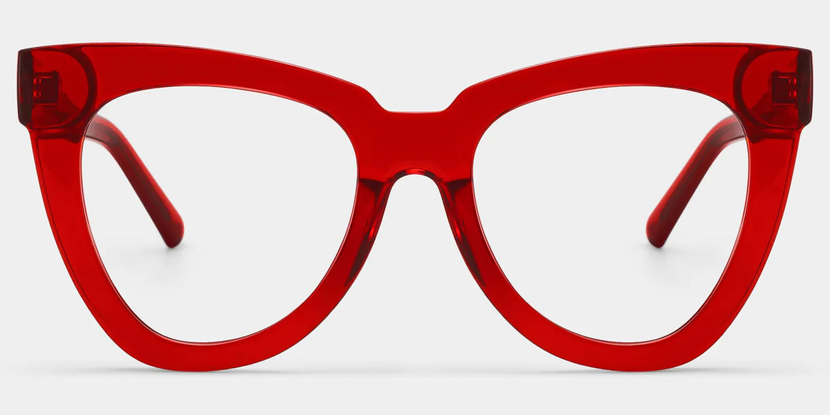Yaser Cat-eye Red Eyeglasses and Acetate Frames