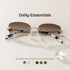 Rectangle Silver Eyeglasses- Seth Metal Frame Glasses