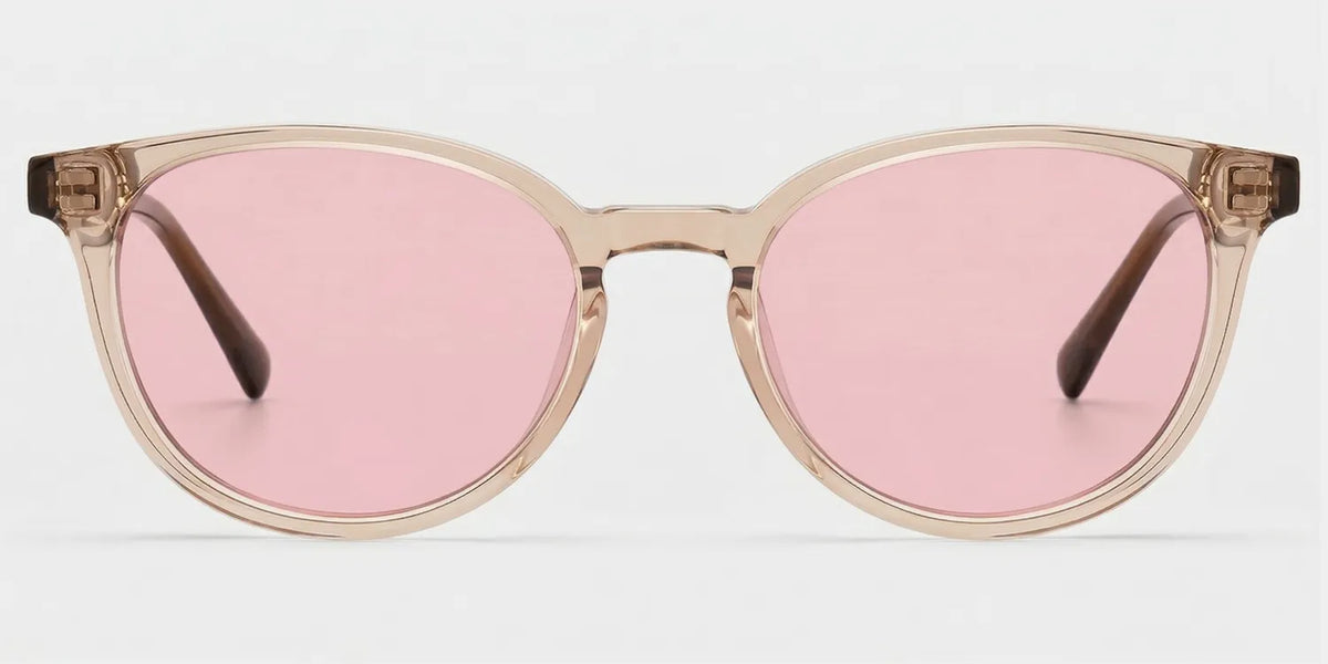 Allison Round Transparent Brown Glasses for the Female | ZEELOOL