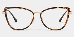 Cat eye Tortoise Eyeglasses- Sloane Mixed Frame Glasses