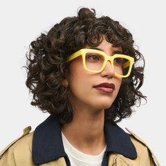 Liizbeett Square Yellow Frame Glasses | Zeelool Optical