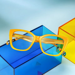 Julius Yellow Frame Glasses with Butterfly Frame Online | ZEELOOL