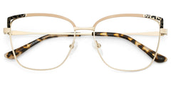 Square Metal Glasses With Pink and Tortoise Color