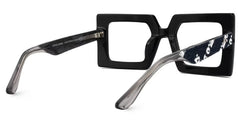 Tiffaney Black Square Glasses with Black Denim Temples