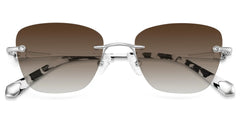 Rectangle Silver Eyeglasses- Seth Metal Frame Glasses