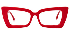 Newell Bright Red Rectangle Large Frame Glasses | Zeelool
