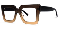 Brandon Brown Square Frame Glasses, Thick Tawny Frames