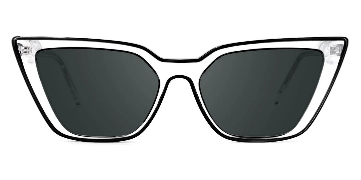 Yosef Cyber Women Black and Clear Cat Eye Frames Sunglasses