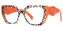 Affordable Hexagonal Orange Tortoiseshell Glasses