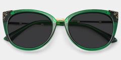Dalton Cat Eye Sunglasses with Dark Green Frames