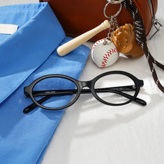 Oval Black Eyeglasses- Everly Acetate Frame Glasses