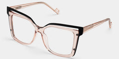 Twolla Square Beige Glasses and Black Edge Frame