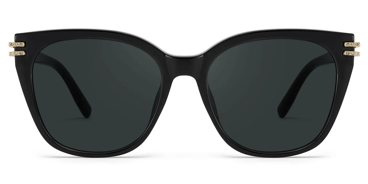 Catalina Black Square Polarized Sunglasses Online | Zeelool