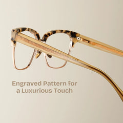 Browline Tortoise Eyeglasses- Ellis Mixed Frame Glasses