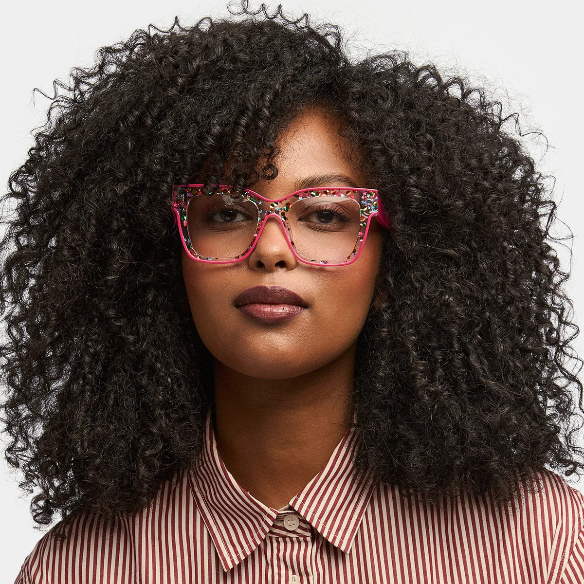 Zerica Eyeglasses in Square Red Rose Eyeglasses | Zeelool
