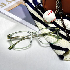 Zoe Green Frame Glasses with Square Frame Online | ZEELOOL