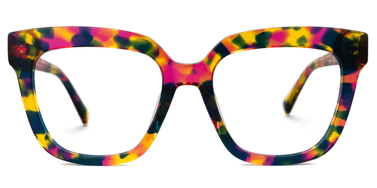 Nina Square Floral Frame Glasses / Prescription Glasses