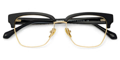 Browline Black Gold Eyeglasses- Ellis Mixed Frame Glasses