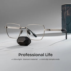 Jameson Gray Frame Prescription Glasses with Geometric Shape | ZEELOOL
