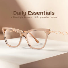 Mason Eyeglasses in Cat Eye Beige Frame | Zeelool