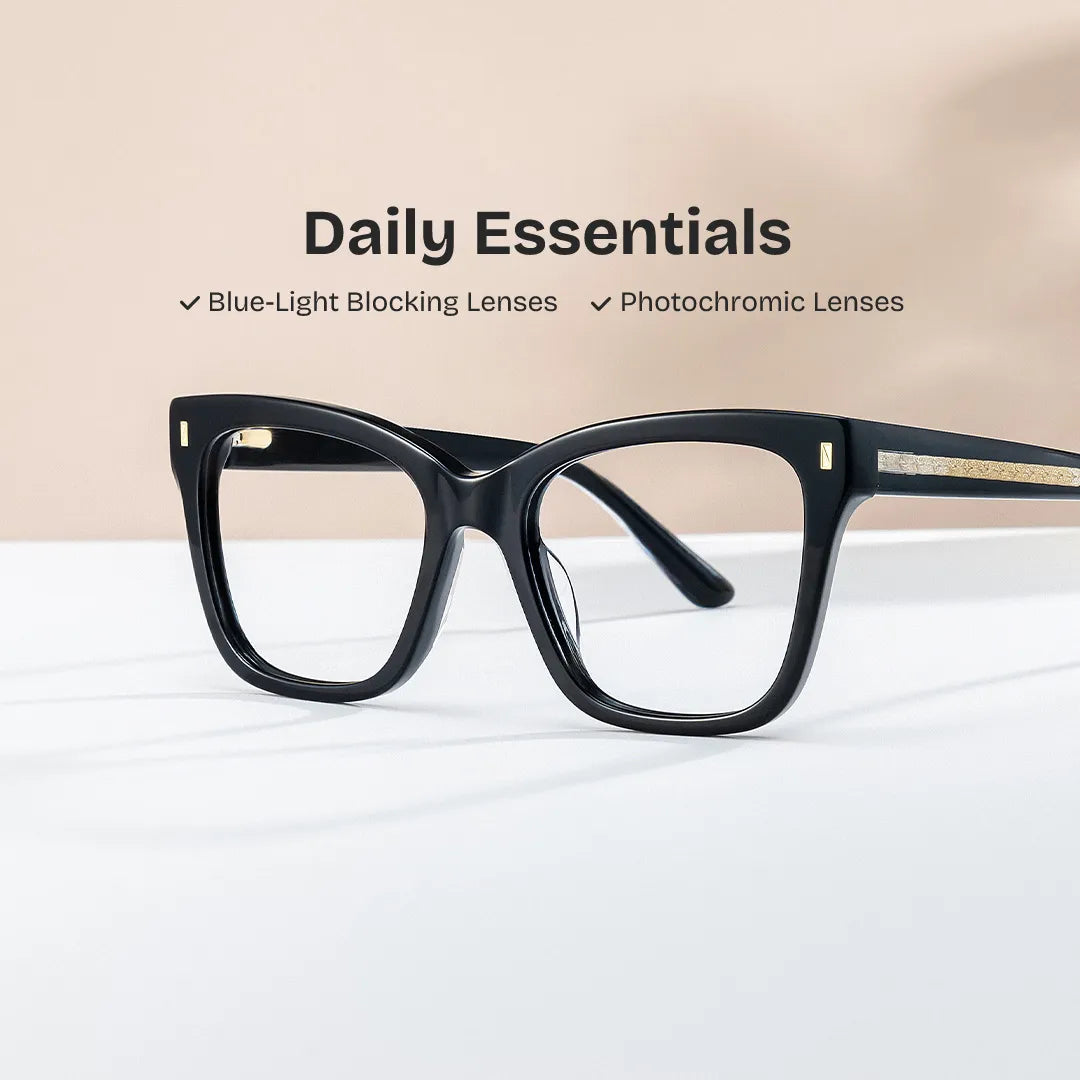 Square Black Eyeglasses Rory Acetate Frame Glasses