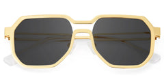 Men's Geometric Glasses in Metal Color