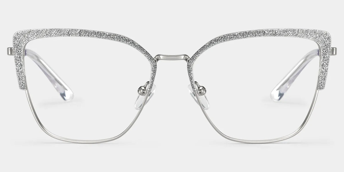 Javier silver rectangle glasses Online | ZEELOOL