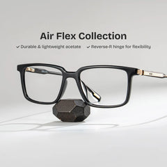 Cyrus Pillowed Rectangle Glasses with Black Frames | ZEELOOL