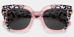 Malcolm Pink Leopard Print Sunglasses for Women Square Frame