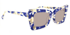 Newell Rectangle Blue-Floral Frame Glasses | Zeelool Optical