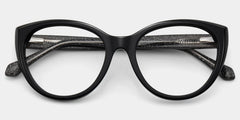 Kiera Black Cat Eye Glasses Frames in Dark Gray Glitter | ZEELOOL
