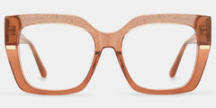 Mavis Square Clear Orange Glasses Frames For Women | ZEELOOL