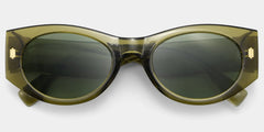 Reina green Frame Polarized Sunglasses with geometric Style Online | ZEELOOL