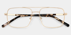 Iris Light Gold Frame Glasses with Aviator Frame Online | ZEELOOL