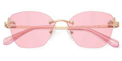 Pink Rectangle Jaxon Eyeglasses with Rimless | Zeelool