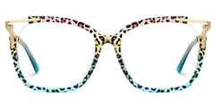 Spring hinges Sidibe Eyeglasses, Sidibe Blue leopard Glasses -Zeelool