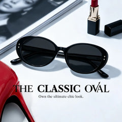 Lennon Black Oval Glasses | Retro Varsity Athleisure