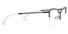 Half Rim Cat Eye Glasses With Rhinestones