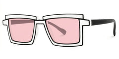 Zephyr White Cyberpunk Rectangle Frame Glasses | Zeelool