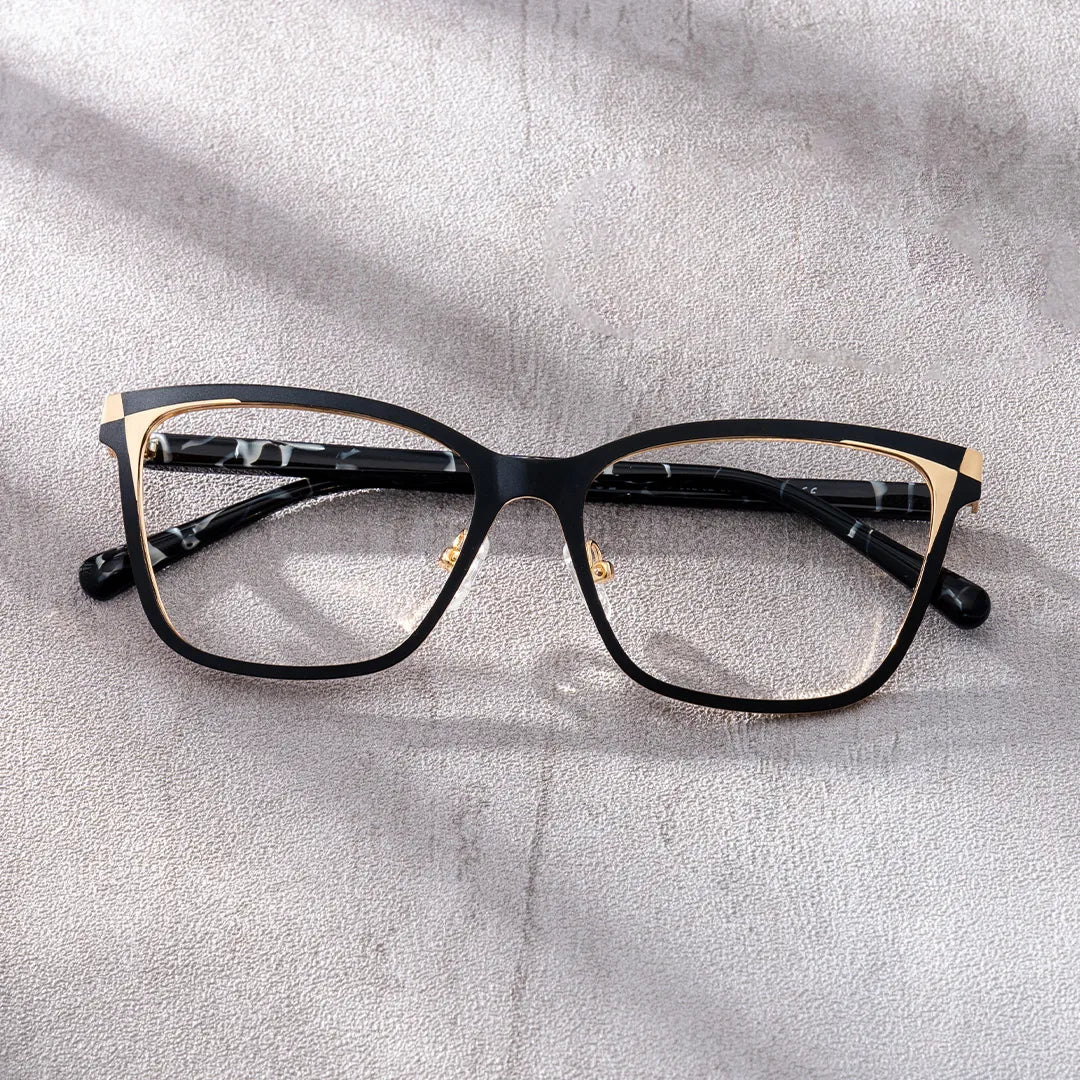 Elise Black Frame Glasses with Rectangle Frame Online | ZEELOOL