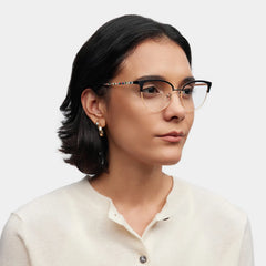 Lacey Black Frame Glasses with Browline Frame Online | ZEELOOL