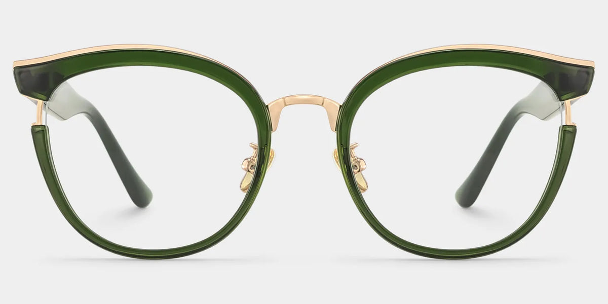 Laraine Cateye Green Eyeglasses & Metal Frames