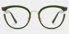 Laraine Cateye Green Eyeglasses & Metal Frames