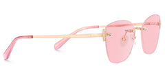 Pink Rectangle Jaxon Eyeglasses with Rimless | Zeelool