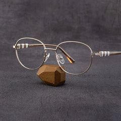 Willa Oval Light gold Frame Eyeglasses for Woman| ZEELOOL