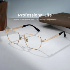 Jameson Gold Frame Prescription Glasses with Geometric Shape | ZEELOOL