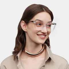 Sage Clear Frame Glasses with Rectangle Frame Online | ZEELOOL